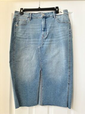 Jordache Light Blue Denim Straight Pencil Skirt